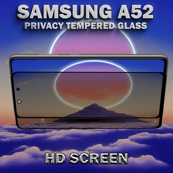 1-Pack Privacy Skärmskydd For Samsung A52 - Härdat Glas 9H - Super Kvalitet 3D