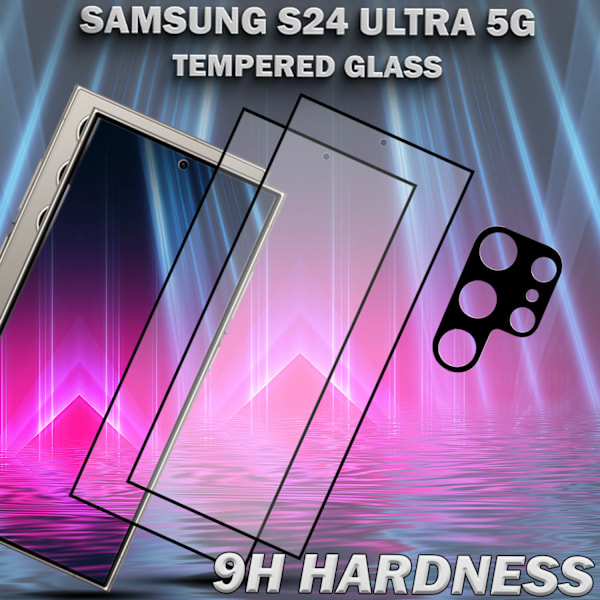 2-Pack SAMSUNG S24 ULTRA 5G Skärmskydd & 1-Pack linsskydd - Härdat Glas 9H - Super kvalitet 3D