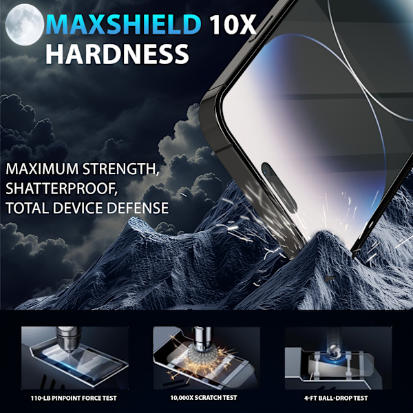 2-Pack ‏‏Iphone 14 Pro Skärmskydd - Härdat Glas 9H - Super kvalitet 3D