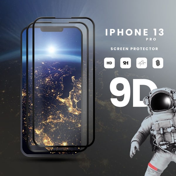 2-Pack IPHONE 13 PRO Näytönsuoja - Karkaistu Lasi 9H - Super laatu 3D
