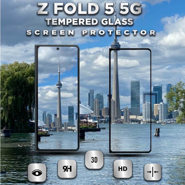 Samsung Galaxy Z FOLD 5 (5G) - Härdat Glas 9H-Super Kvalitet 3D Skärmskydd