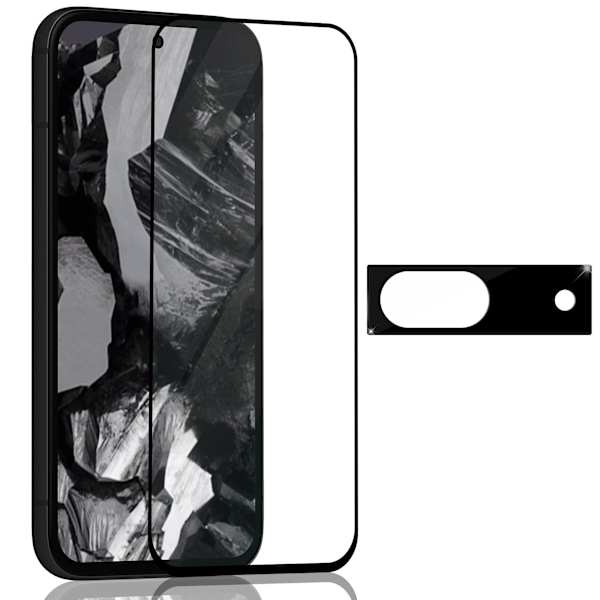 1-Pack GOOGLE PIXEL 8A Skærmbeskyttelse & 1-Pack linsebeskyttelse - Hærdet Glas 9H - Super kvalitet 3D