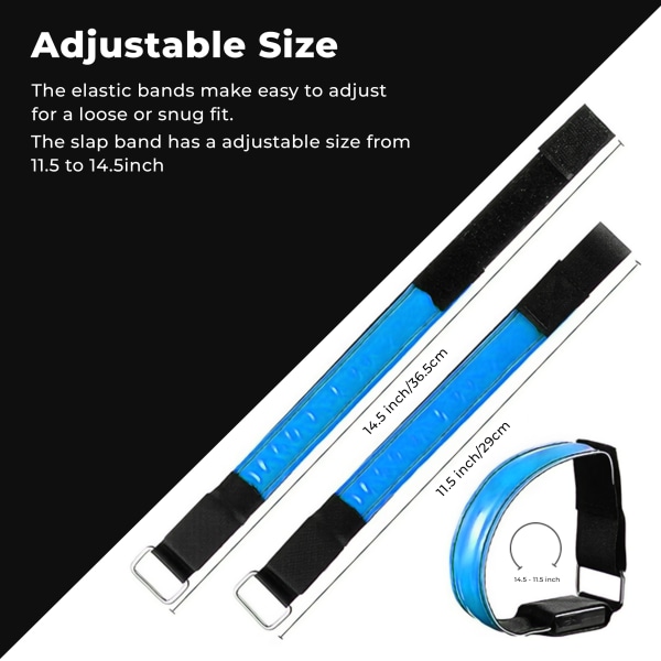 2-Pack Uppladdningsbar LED-Armband – Högsynlighets Löparljus Blå