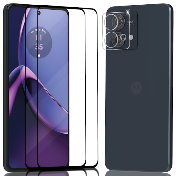 2-Pack Motorola G84 Skærmbeskyttelse & 1-Pack linsebeskyttelse - Hærdet Glas 9H - Super kvalitet 3D