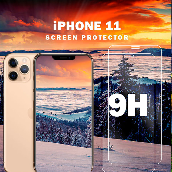 2-Pack IPHONE 11 Skærmbeskyttelse - Hærdet Glas 9H - Super kvalitet 3D