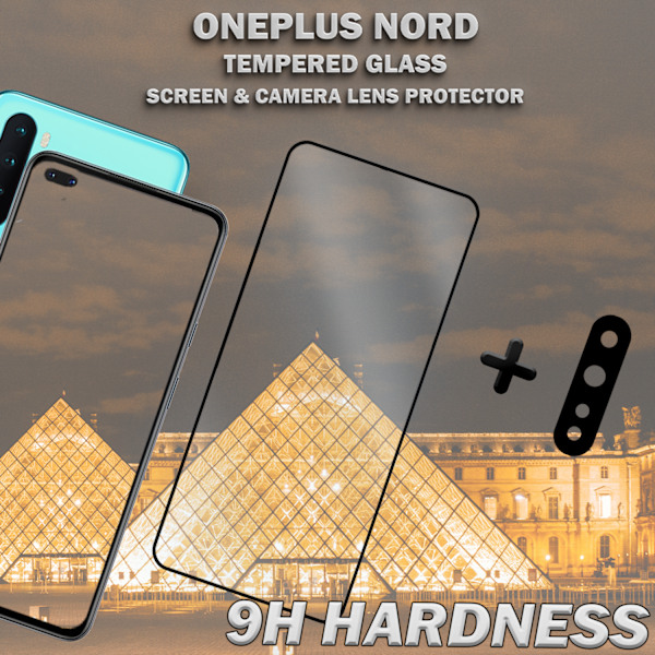 1-Pack ONEPLUS NORD Näytönsuoja & 1-Pack linssinsuoja - Karkaistu Lasi 9H - Super laatu 3D