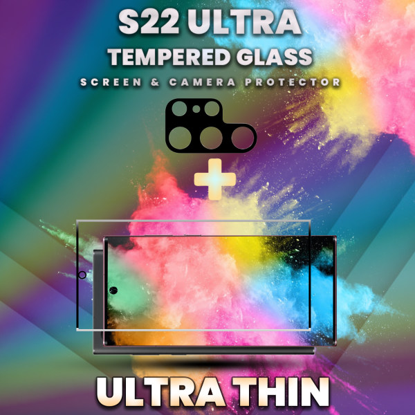 1-Pack Samsung S22 Ultra Skärmskydd & 1-Pack linsskydd -9H GLAS