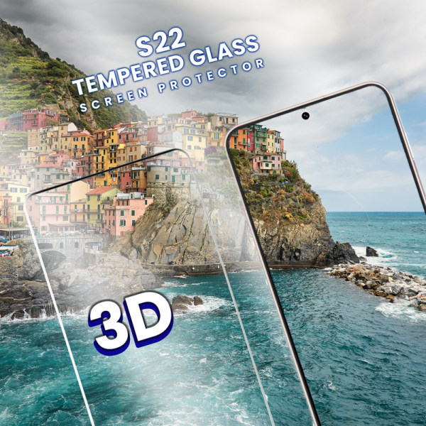 Samsung S22 5G - Härdat Glas 9H - Super kvalitet 3D Skärmskydd
