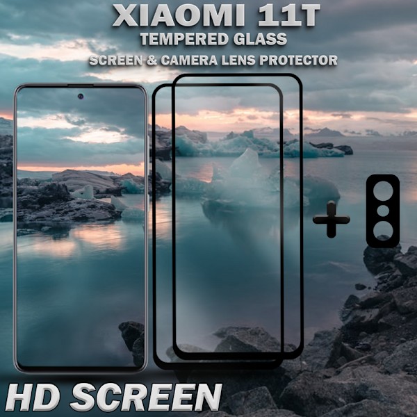 2-Pack XIAOMI 11T Skærmbeskyttelse & 1-Pack linsebeskyttelse - Hærdet Glas 9H - Super kvalitet 3D