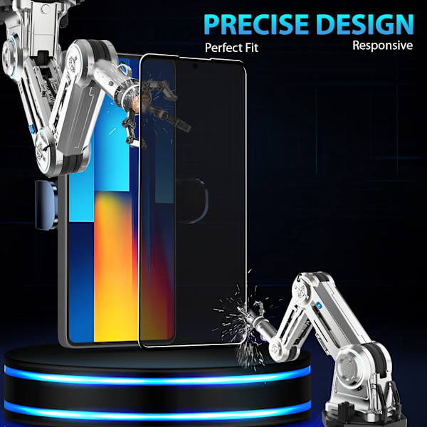 2-Pack Xiaomi Poco M6 Pro Privacy Näytönsuoja - Karkaistu Lasi 9H - Super laatu 3D