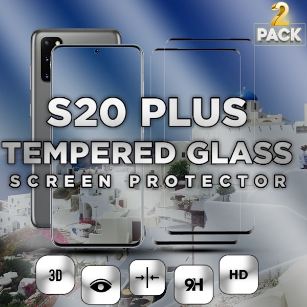 2-Pack SAMSUNG S20 PLUS Skærmbeskyttelse - Hærdet Glas 9H - Super kvalitet 3D