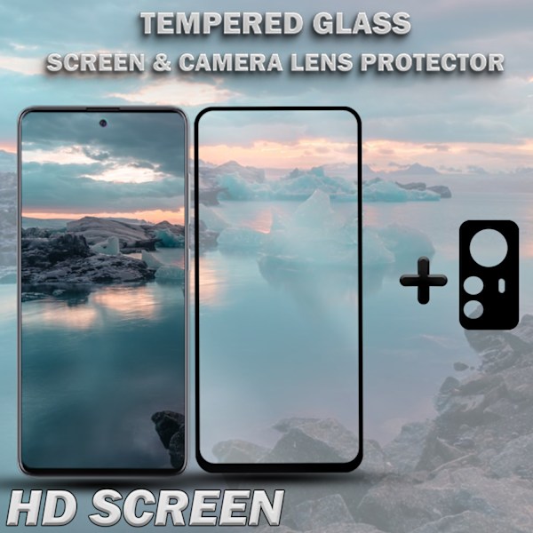 1-Pack XIAOMI 12T Skærmbeskyttelse & 1-Pack linsebeskyttelse - Hærdet Glas 9H - Super kvalitet 3D