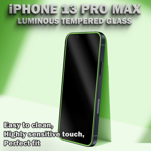 1-Pack Självlysande Skärmskydd For iPhone 13 Pro Max - Härdat Glas 9H - Super Kvalitet 3D