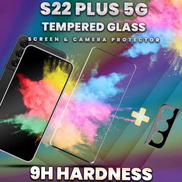 1-Pack Samsung S22 Plus 5G Skärmskydd & 1-Pack linsskydd-9H Glas