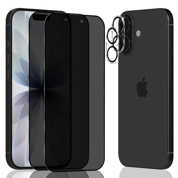 2-Pack iPhone 17 Privacy Skärmskydd & 2-Pack linsskydd - Härdat Glas 9H - Super kvalitet 3D iPhone 17