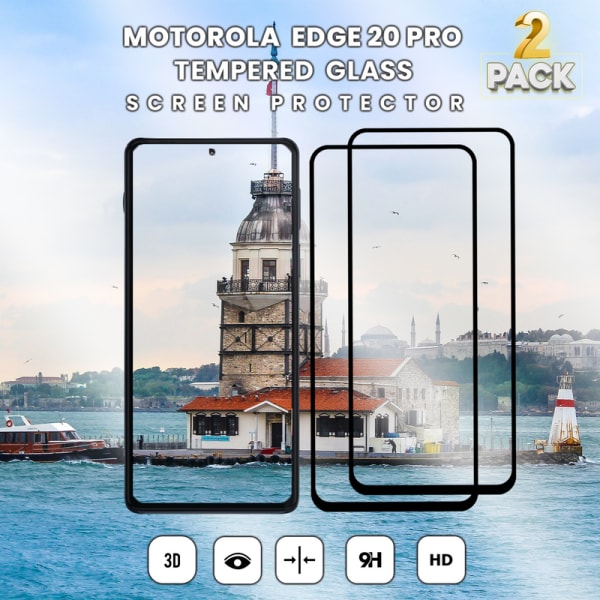 2 Pack Motorola EDGE 20 Pro - Härdat Glas 9H - Super kvalitet 3D