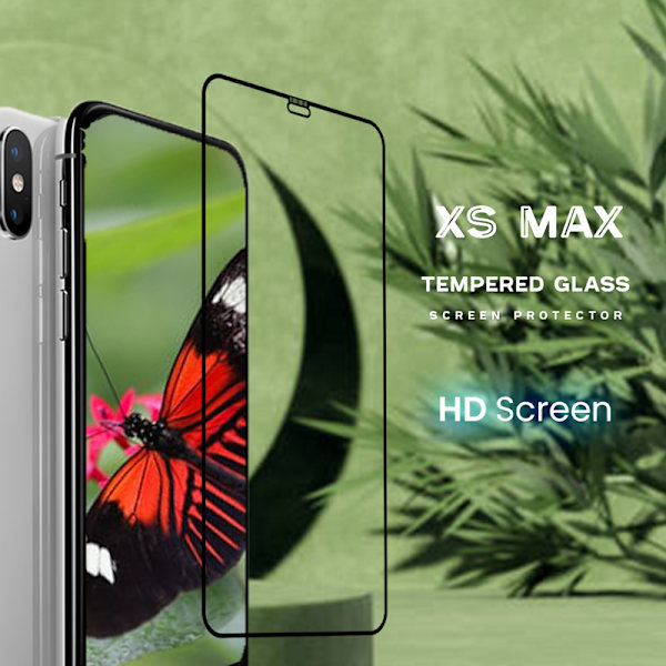1-Pack IPHONE XS MAX Skærmbeskyttelse - Hærdet Glas 9H - Super kvalitet 3D