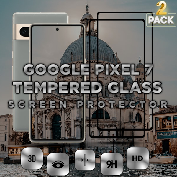 2-Pack GOOGLE PIXEL 7 Näytönsuoja - Karkaistu Lasi 9H - Super laatu 3D