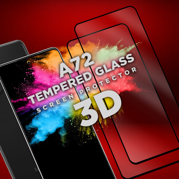 2-Pack SAMSUNG GALAXY A72 Skærmbeskyttelse - Hærdet Glas 9H - Super kvalitet 3D