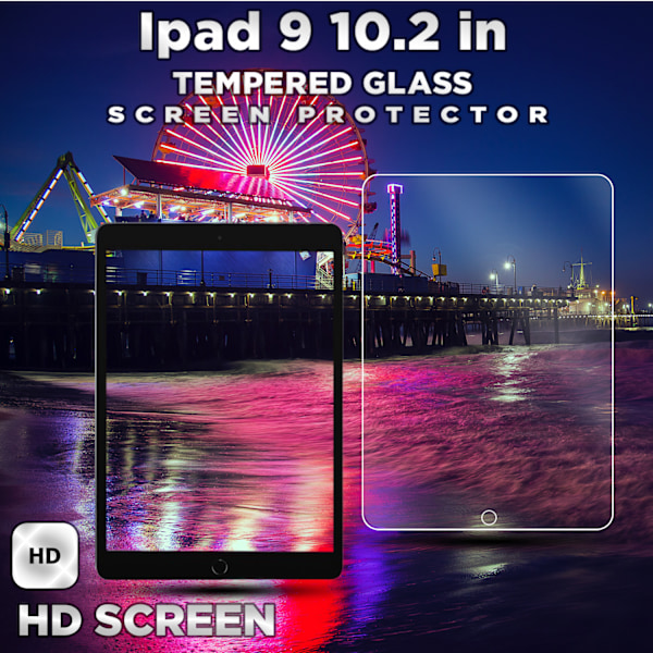 1-Pack APPLE IPAD 9 (10.2 INCH) Skærmbeskyttelse - Hærdet Glas 9H - Super kvalitet 3D