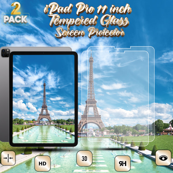 2-Pack Apple iPad Pro (11 inch) - Härdat Glas 9H - Super Kvalitet Skärmskydd