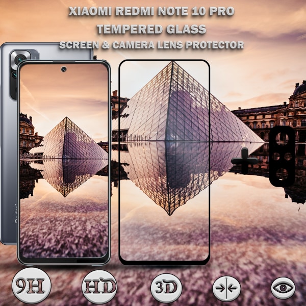 Xiaomi Redmi Note 10 Pro & 1-Pack linsskydd - Härdat Glas 9H - Super kvalitet 3D
