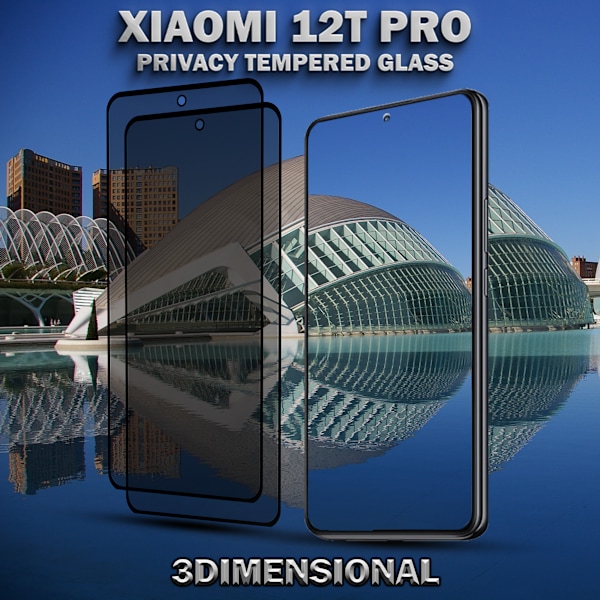 2-Pack Privacy Skärmskydd For Xiaomi 12T Pro - Härdat Glas 9H - Super Kvalitet 3D