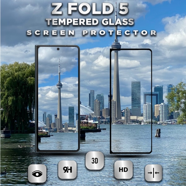 Samsung Galaxy Z FOLD 5 - Härdat Glas 9H-Super Kvalitet 3D Skärmskydd
