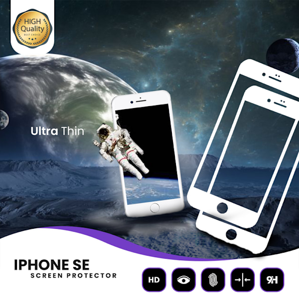 2-Pack IPHONE SE (2020) Näytönsuoja - Karkaistu Lasi 9H - Super laatu 3D