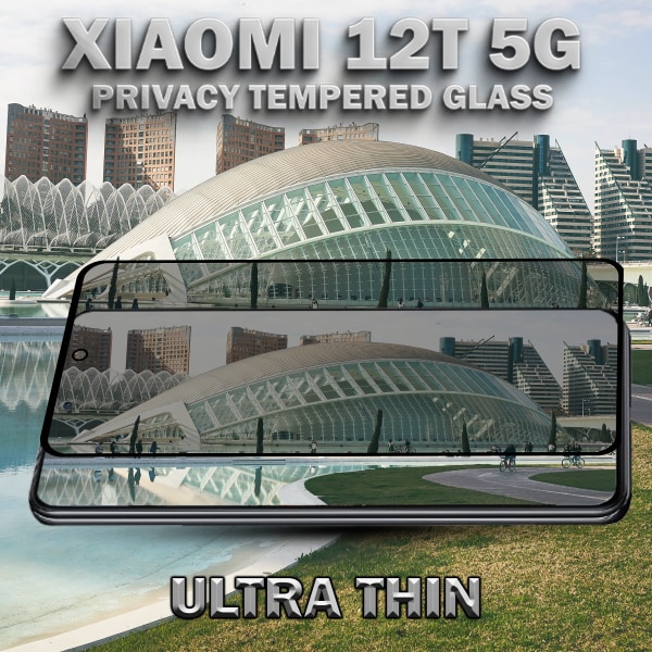 1-Pack Privacy Skärmskydd For Xiaomi 12T (5G) - Härdat Glas 9H - Super Kvalitet 3D