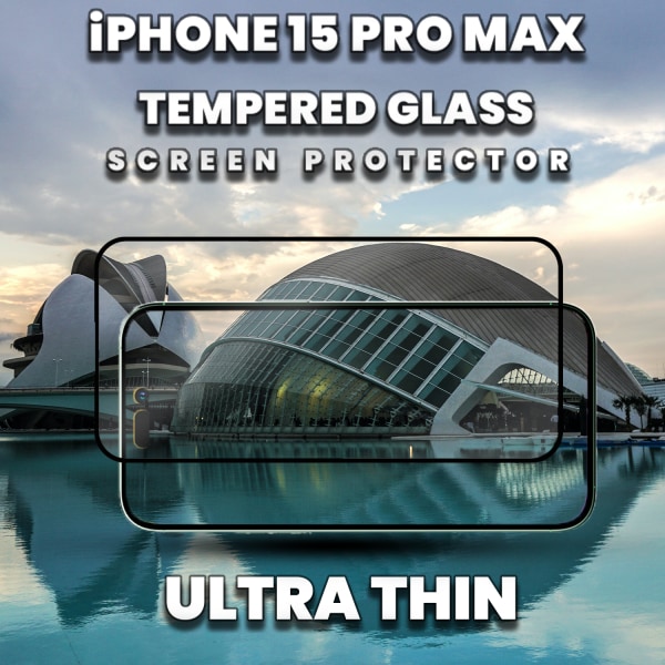 iPhone 15 Pro Max- 9H Härdat Glass - Super kvalitet 3D