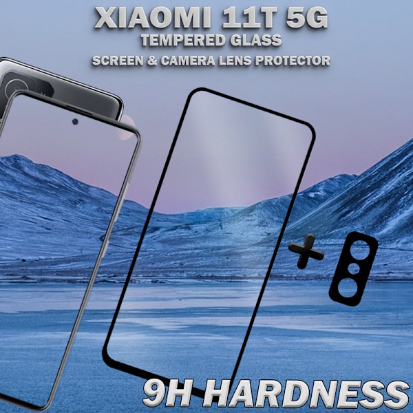 1-Pack Xiaomi 11T 5G Skärmskydd & 1-Pack linsskydd - Härdat Glas 9H - Super kvalitet 3D