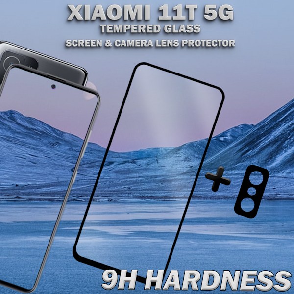 1-Pack XIAOMI 11T Skærmbeskyttelse & 1-Pack linsebeskyttelse - Hærdet Glas 9H - Super kvalitet 3D