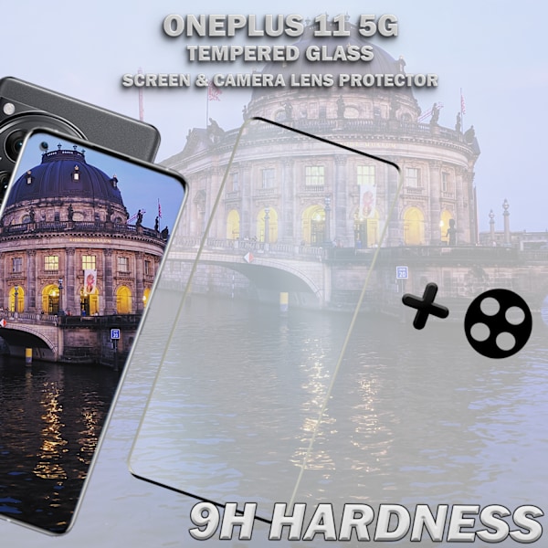 1-Pack ONEPLUS 11 5G Skärmskydd & 1-Pack linsskydd - Härdat Glas 9H - Super kvalitet 3D