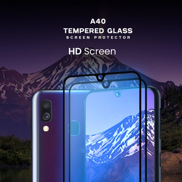 2 Pack Samsung Galaxy A40 - Härdat glas 9H - Super kvalitet 3D