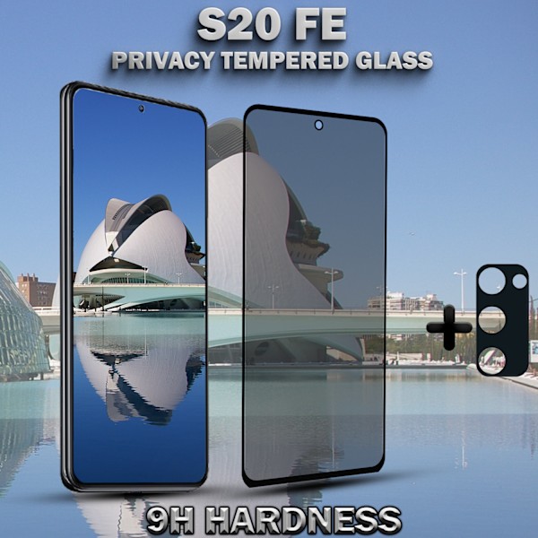 1-Pack Privacy SAMSUNG S20 FE Skärmskydd & 1-Pack linsskydd - Härdat Glas 9H - Super kvalitet 3D