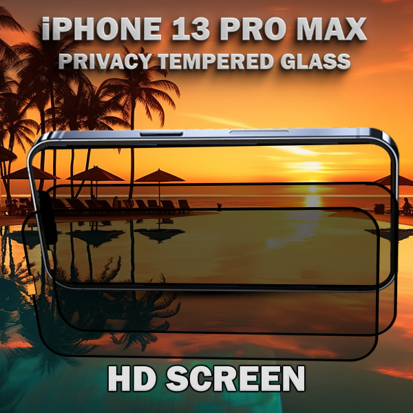 2-Pack Privacy Skärmskydd For iPhone 13 Pro Max - Härdat Glas 9H - Super Kvalitet 3D