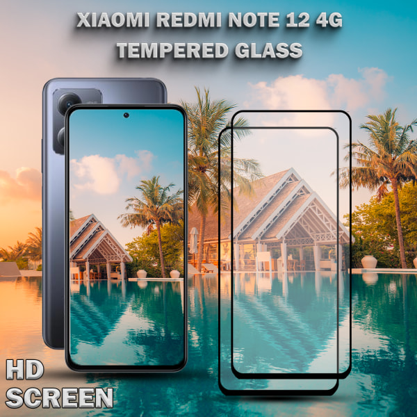 2-Pack XIAOMI REDMI NOTE 12 Näytönsuoja - Karkaistu Lasi 9H - Super laatu 3D