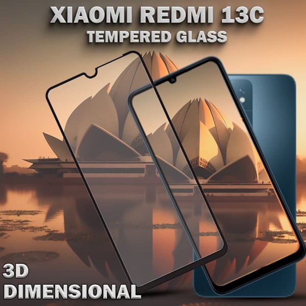 1-Pack XIAOMI REDMI 13C Skærmbeskyttelse - Hærdet Glas 9H - Super kvalitet 3D