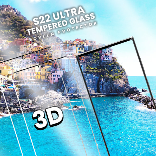 2-Pack SAMSUNG S22 ULTRA Näytönsuoja - Karkaistu Lasi 9H - Super laatu 3D