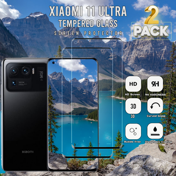 2-Pack XIAOMI 11 ULTRA Skærmbeskyttelse - Hærdet Glas 9H - Super kvalitet 3D