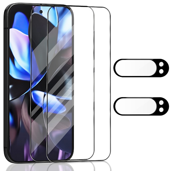2-Pack GOOGLE PIXERL 9 PRO XL Skærmbeskyttelse & 2-Pack linsebeskyttelse - Hærdet Glas 9H - Super kvalitet 3D