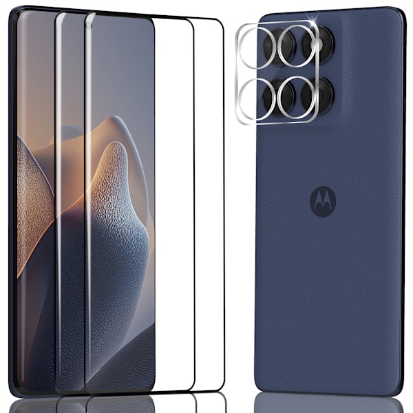 2-Pack Motorola Edge 60 Fusion Näytönsuoja & 1-Pack linssinsuoja - Karkaistu Lasi 9H - Super laatu 3D