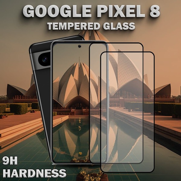 2-Pack GOOGLE PIXEL 8 Näytönsuoja - Karkaistu Lasi 9H - Super laatu 3D