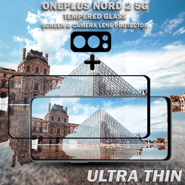 1-Pack ONEPLUS NORD 2 Skærmbeskyttelse & 1-Pack linsebeskyttelse - Hærdet Glas 9H - Super kvalitet 3D