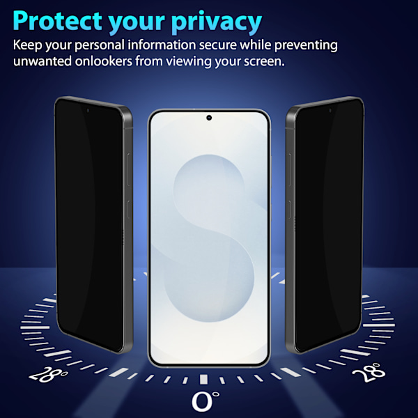 2-Pack Samsung S25 Edge Privacy Skärmskydd & 2-Pack linsskydd - Härdat Glas 9H - Super kvalitet 3D