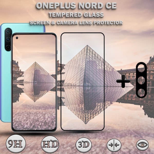 OnePlus Nord CE & 1-Pack linsskydd - Härdat Glas 9H - Super kvalitet 3D