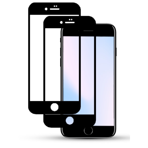 2-Pack IPHONE SE 2022 BLACK Skærmbeskyttelse - Hærdet Glas 9H - Super kvalitet 3D