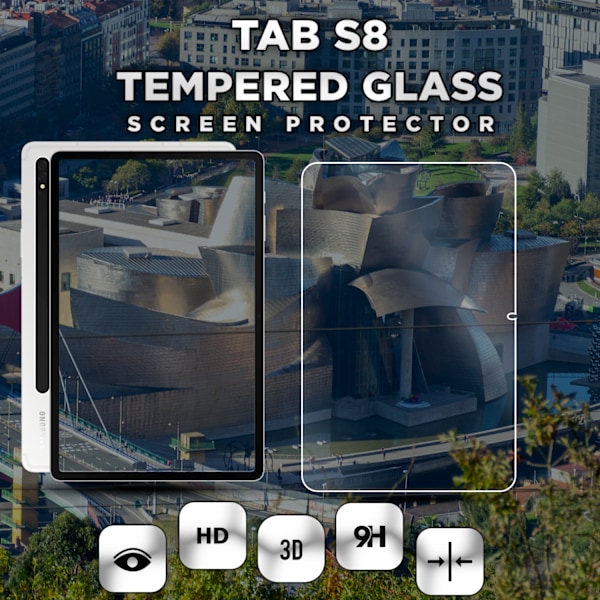 1-Pack SAMSUNG GALAXY TAB S8 Skærmbeskyttelse - Hærdet Glas 9H - Super kvalitet 3D
