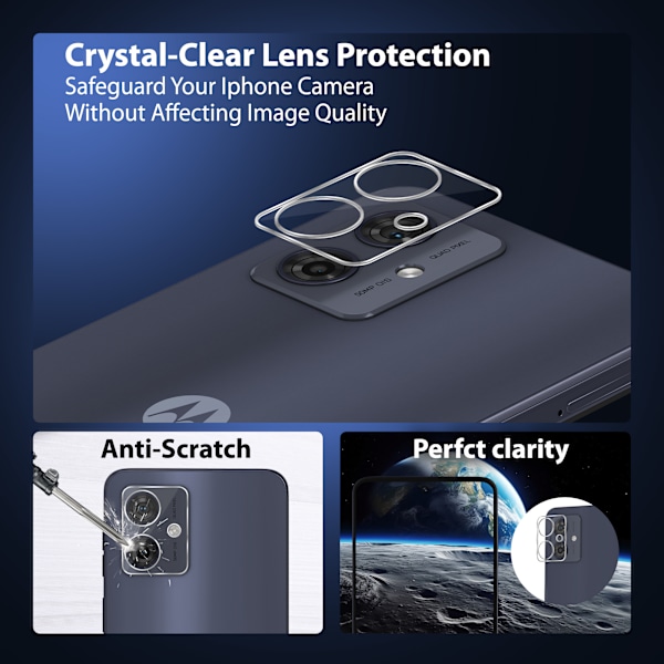 2-Pack Motorola G54 Näytönsuoja & 1-Pack linssinsuoja - Karkaistu Lasi 9H - Super laatu 3D